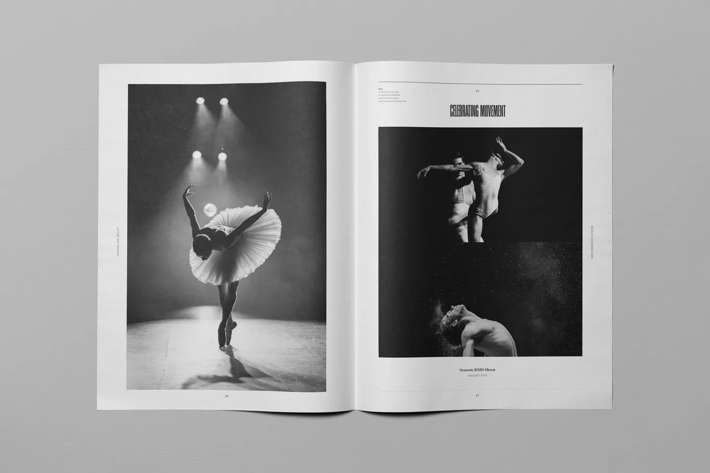 Photographic feature in spread design