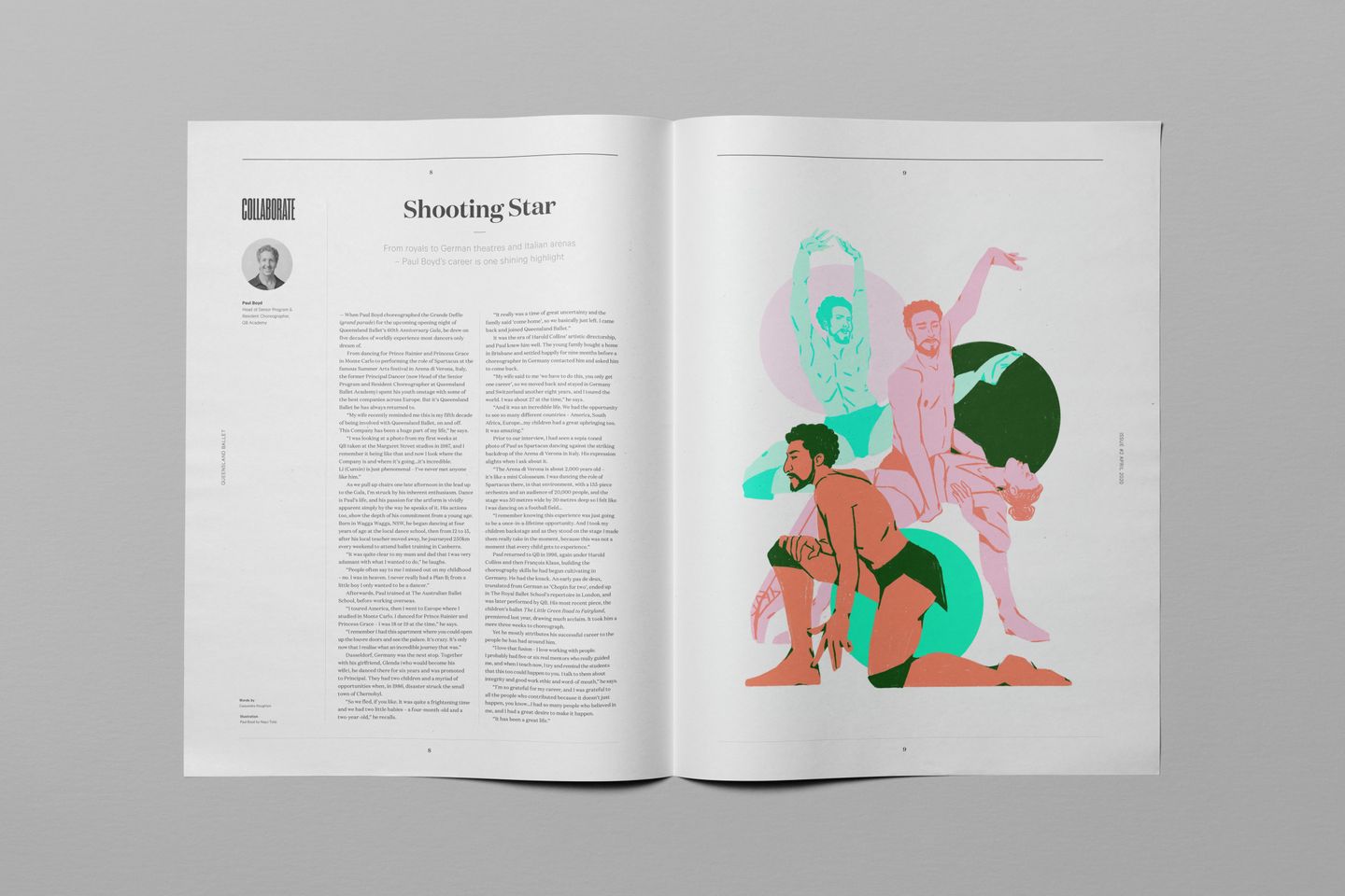 Artistic print design featuring white space and elegant typography