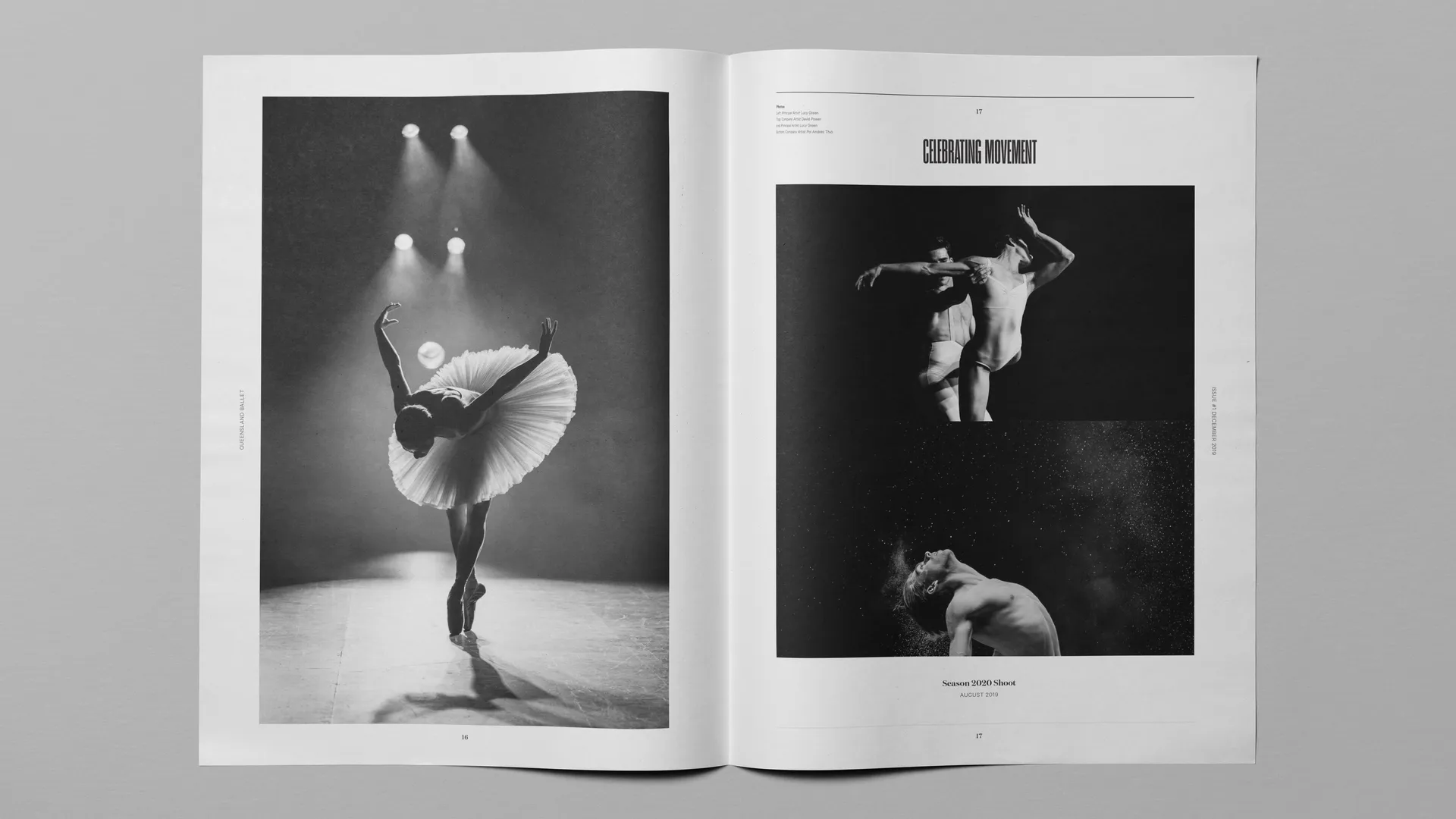 Photographic feature in spread design