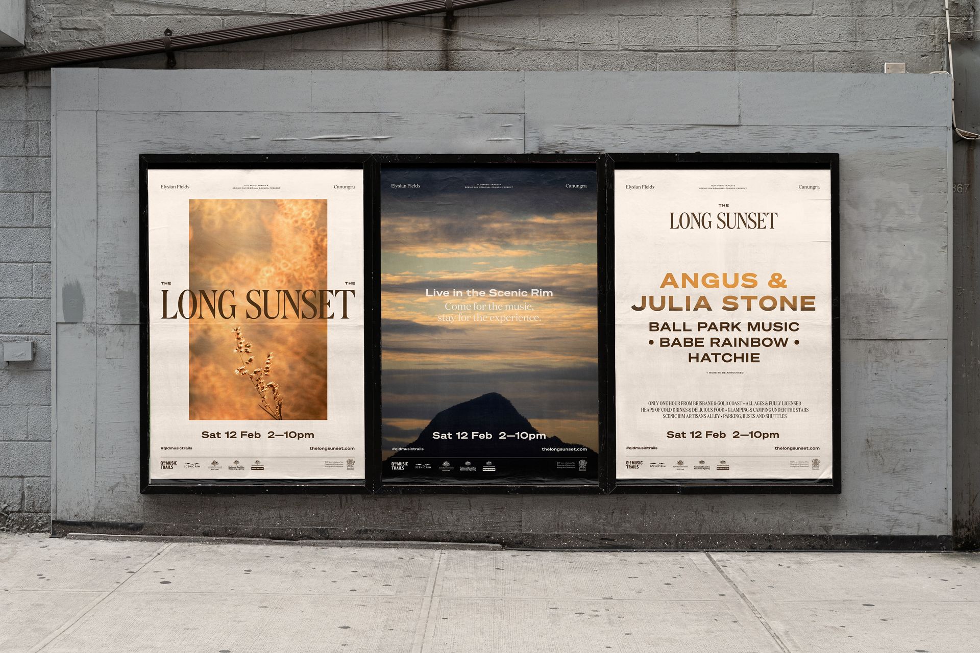 Three posters showing new brand identity